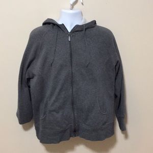 MCA Sports Women's Gray Zip-up Hooded Sweatshirt, Size 1X